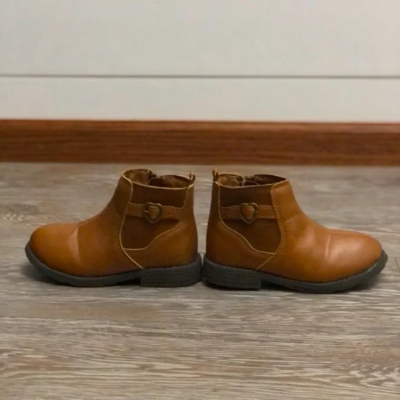 Carter's Tan Girl’s Boots with Heart Detail - Picture 3 of 8